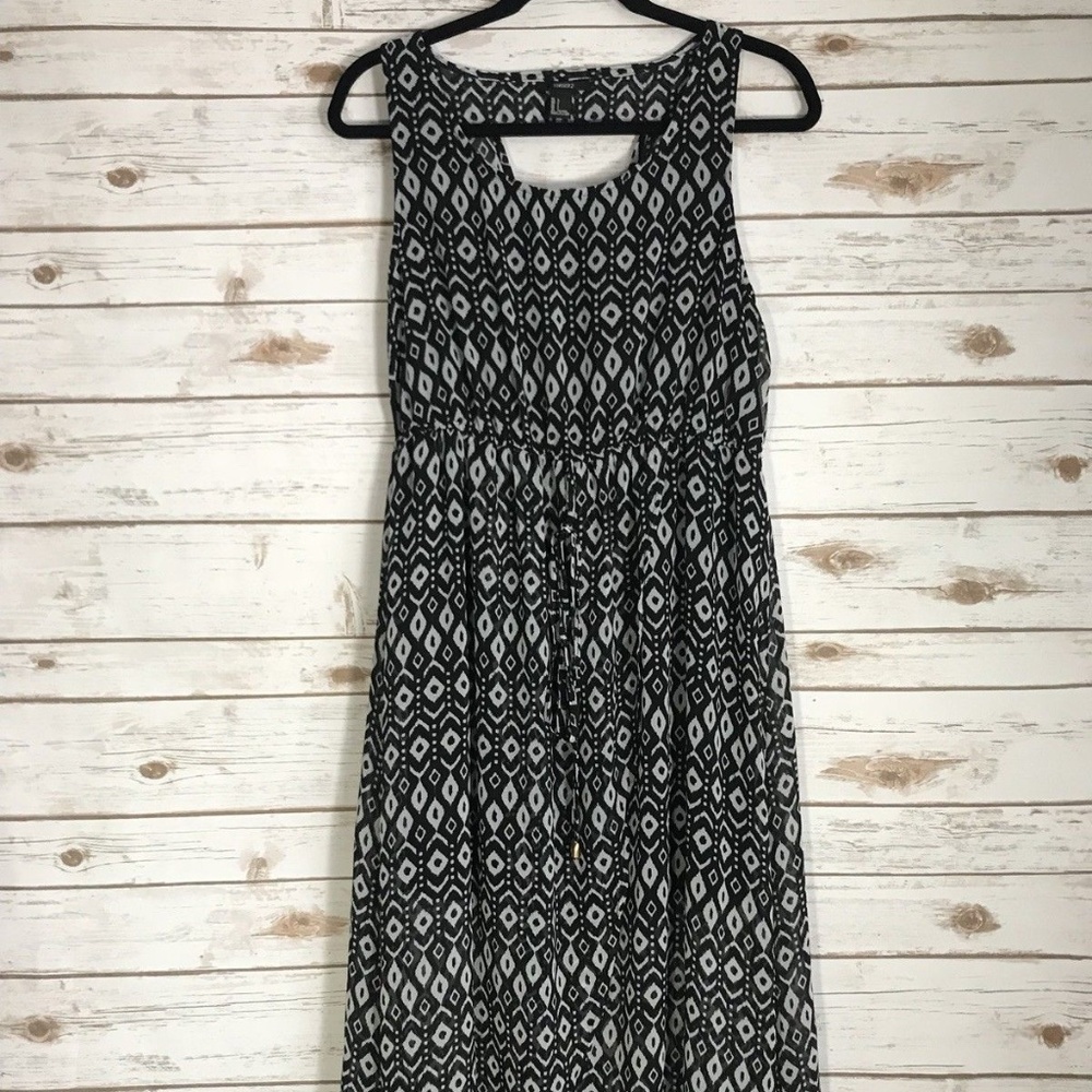 Forever 21 L Long Dress/Sheer Cover/Sleeveless